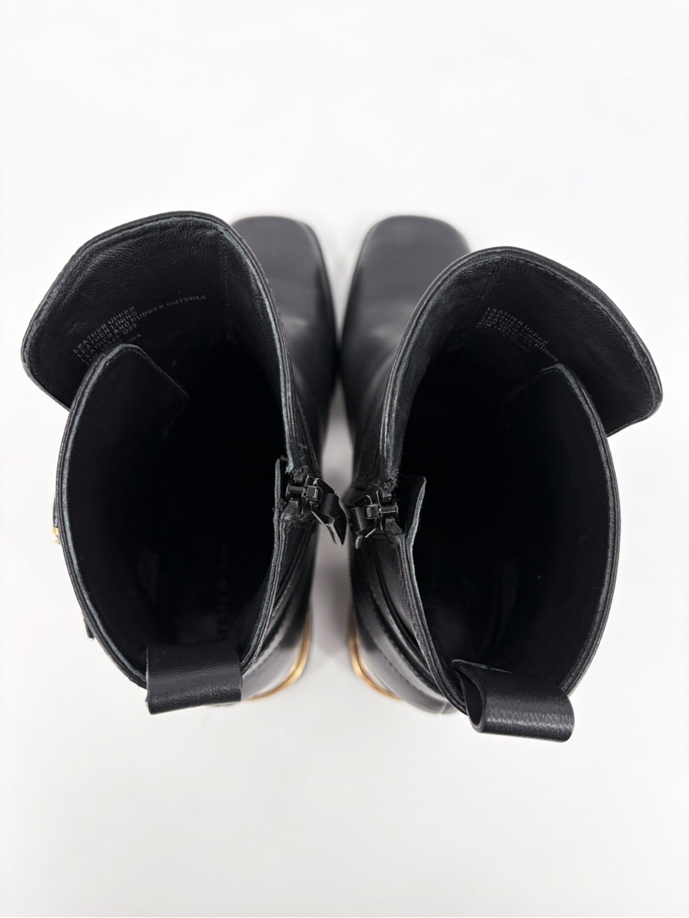 TORY BURCH Logo Buckle Square-Toe Ankle Boots in Black Leather 10 - Picture 11 of 14